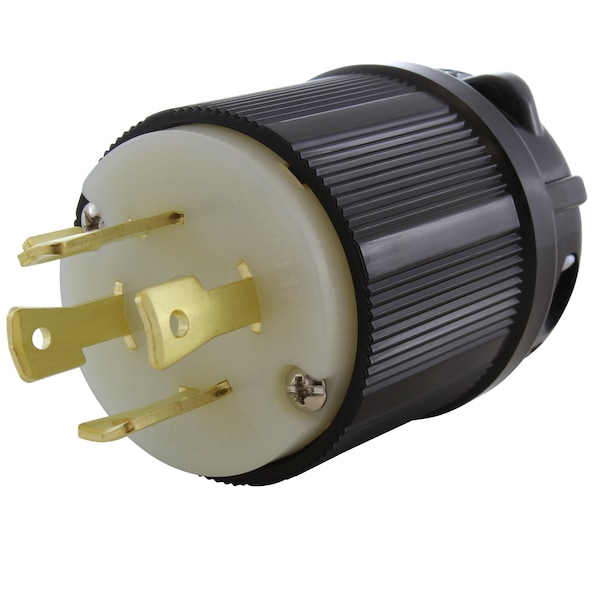 Locking Plug, L17-30P, 30 A, 600V AC, Three Phase, Black